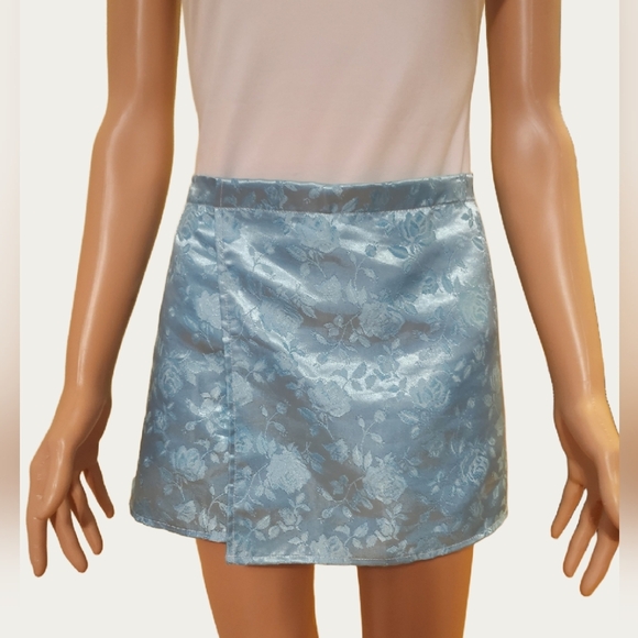 Purrr Melrose Pants - PURRR Melrose Elegant Blue Floral Skort
